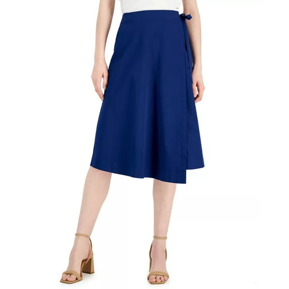Alfani Faux Wrap Skirt Blazing Navy 4