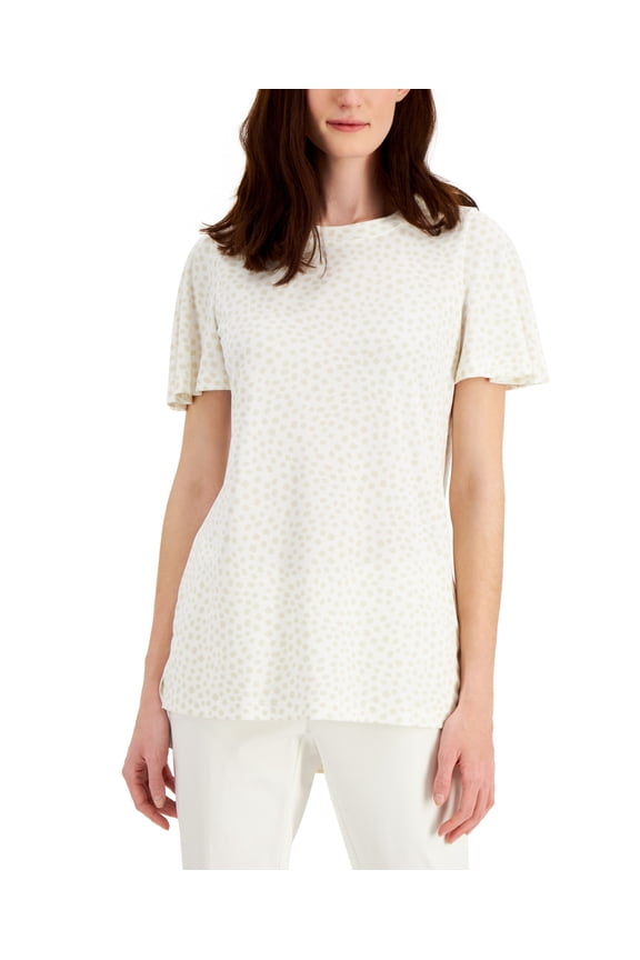 Flutter Sleeve T-Shirt Oat Contour Square S