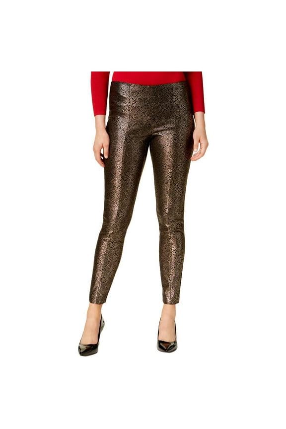 Houndstooth-Print Skinny Pants Deep Black Delicate 4