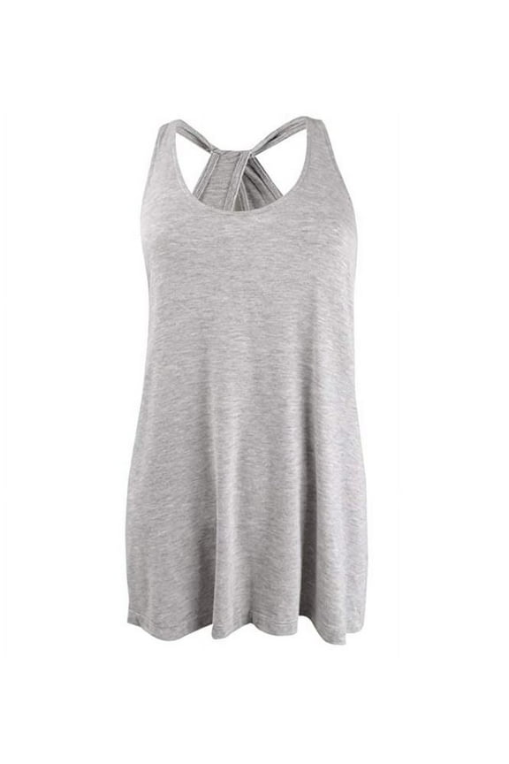 Ladies Super Soft Pajama Tank Top Tee NWT (Pearl Grey Heather, X-Small)