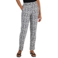 thumbnail image 1 of Alfani Linen Pull On Straight Leg Pants Black Mini Zebra XL, 1 of 1