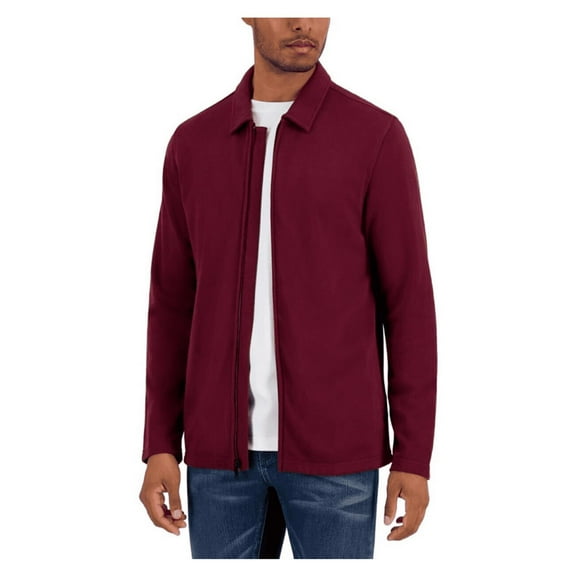 Alfani Mens Knitwear Harrington Zip Field Jacket, Purple, XXX-Large