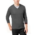 thumbnail image 1 of Alfani Men’s Solid V-Neck Cotton Sweater, Dark Gray, Medium, 1 of 2