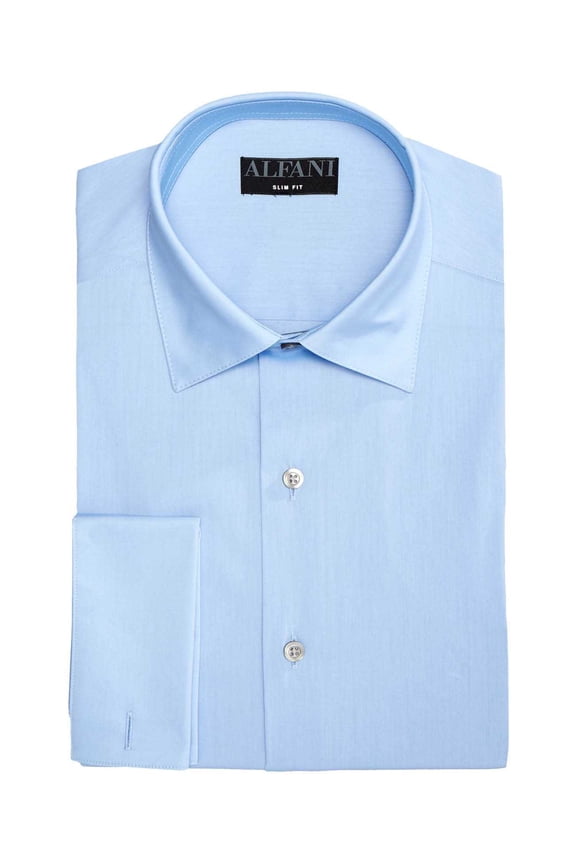 Mens Alfa Tech Big & Tall Solid Dress Shirts, Blue, 16-16.5/32-33