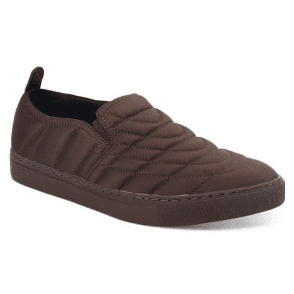 Alfani Men's Cooper Quilted Slip-On Sneakers, Chocolate, Sz 13 M
