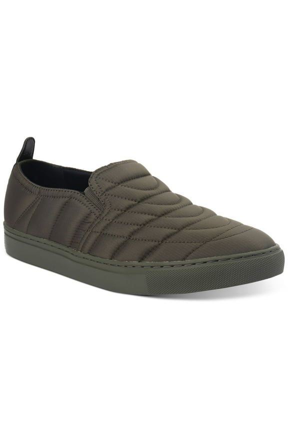 Mens Cooper Quilted Slip-On Sneakers Shoes, Dark Green, 8