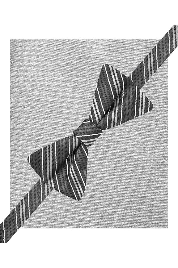 Men's Dark Gray Striped Box Set Tie