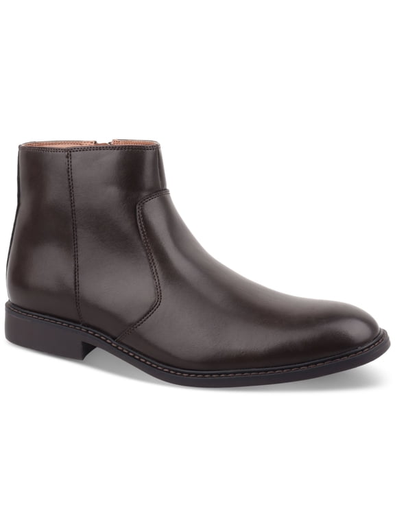 Womens Brown Padded Liam Round Toe Block Heel Zip-Up Dress Booties 11.5 M