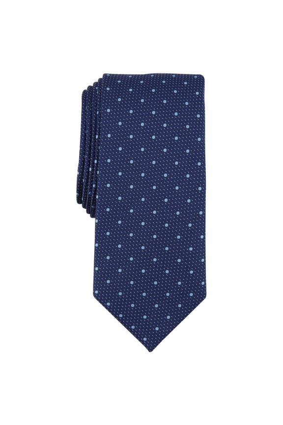 Men's Marshall Polka Dot Tie Necktie Modern Slim Navy Blue