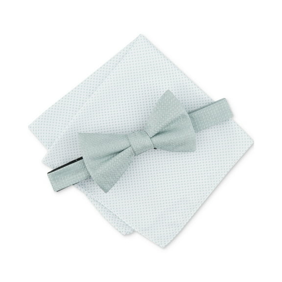 Alfani Men's Minetta Solid Bow Tie & Textured Pocket Square Set Lt Green