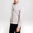 thumbnail image 1 of Alfani Men's Mixed-Media Quilted Full-Zip Bomber Jacket London Plane Gray-2XL, 1 of 3