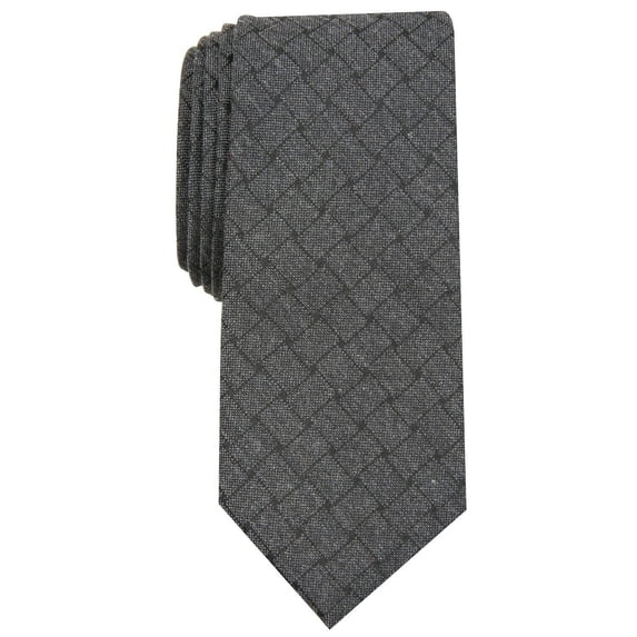 Alfani Men's Neck Tie One Solid Mode Skinny Slim Silk Black One Size