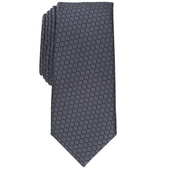 Alfani Men's Rolling Neat Slim Tie Charcoal Grey Necktie