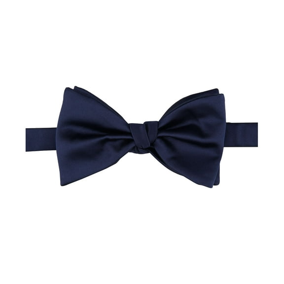 Alfani Men's Oversized Satin Solid Bow Tie Navy Blue Necktie
