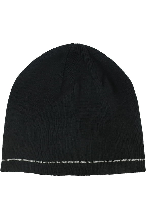 Mens Reflective Beanie Hat, Black, One Size