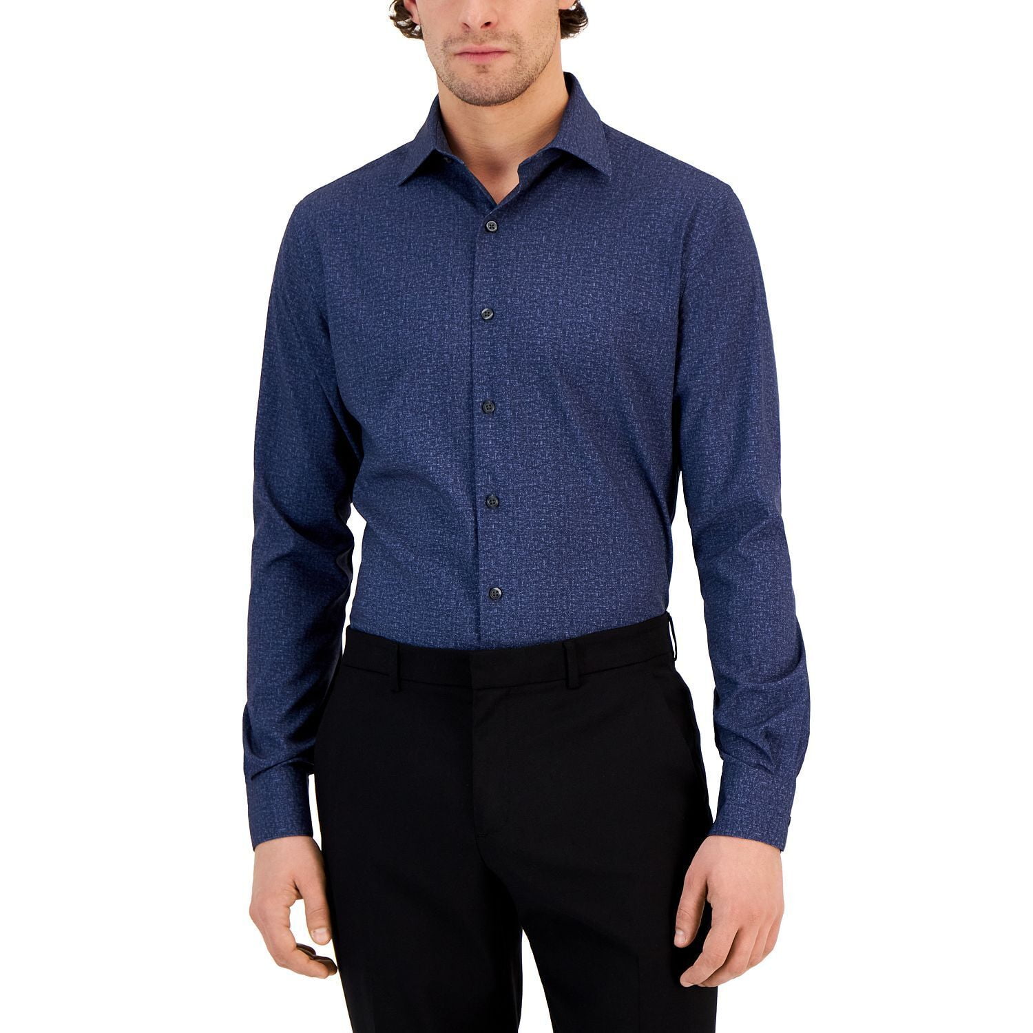 Alfani Men's Slim Fit 4-Way Stretch Slub-Texture Dress Shirt B4HP (Blue,32/33,16-16.5,L) - Walmart.com Alfani Men's Slim Fit 4-Way Stretch Slub-Texture Dress Shirt B4HP (Blue,32/33,16-16.5,L) - Walmart.com