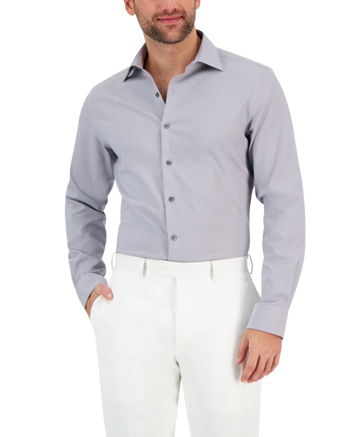 alfani dress shirts for men Alfani Mens Slim fit Dress Shirt XL 17-17.5 34-35 White, Men's