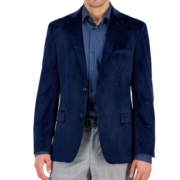 Alfani Mens Slim Fit Sport Coat, Blue, 38 Short