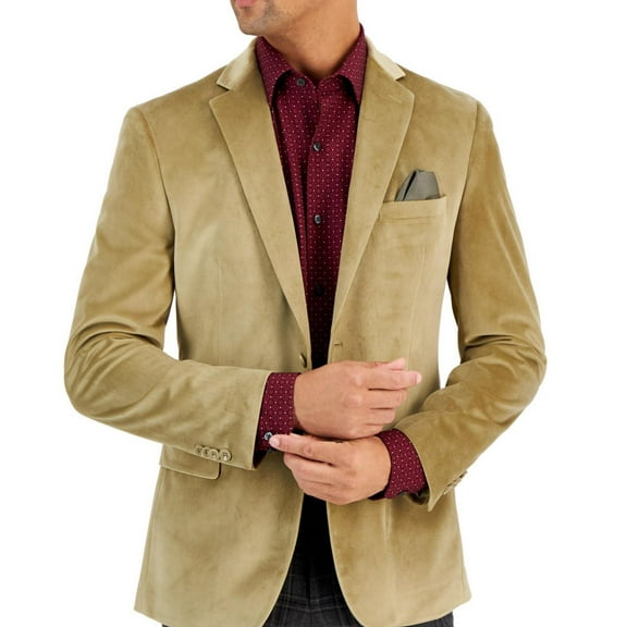 Alfani Men’s Slim-Fit Solid Velvet Sport Coats,Tan,36R