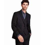 Alfani Mens Slim fit Suit Jacket Blazer 42 L Black Solid Stretch