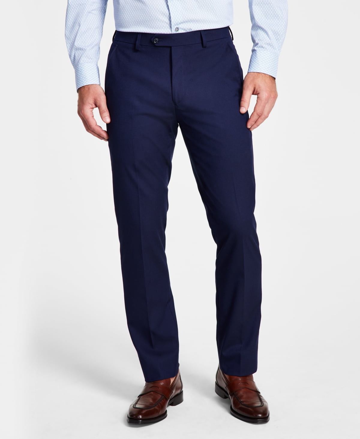 Alfani Men's Slim Fit Stretch Solid Suit Pants Blue Size 38X34