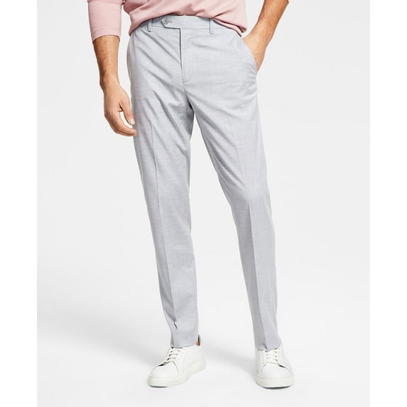 Alfani Men's Slim Fit Stretch Solid Suit Pants Gray Size 34X32