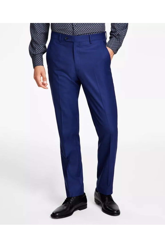 Men's Slim-Fit Stretch Solid Suit Pants