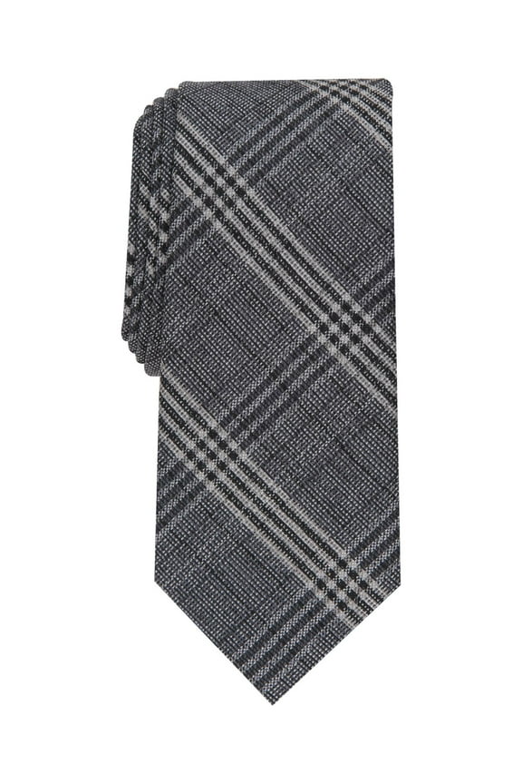 Mens Classic fit Tie Necktie One Size Black Plaid