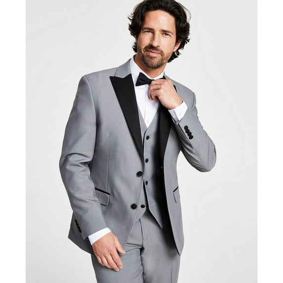 Alfani Men's Slimfit Tuxedo Jacket Light Grey 40R/M37.5