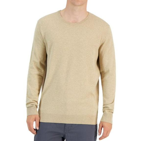 Alfani Men's Solid Crewneck Sweater, Vanilla Ice, XL