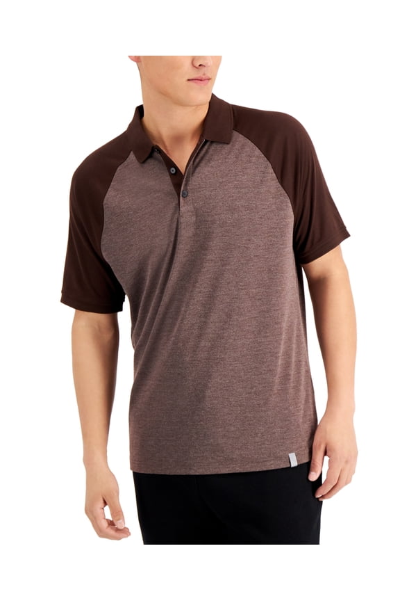 Mens Striped Logo T-Shirt, Khaki, Small