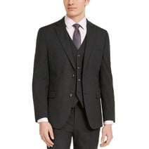 Alfani Men's Suit Jacket 42L Charcoal Grey Slim-Fit Stretch Solid Two Button