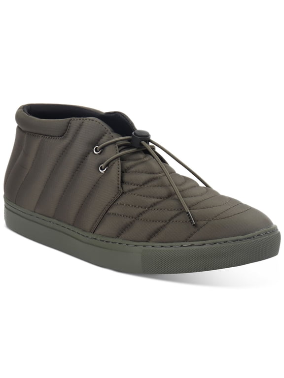 Mens Tucker Quilted Lace-Up Chukka Boot Shoes, Green, 9.5
