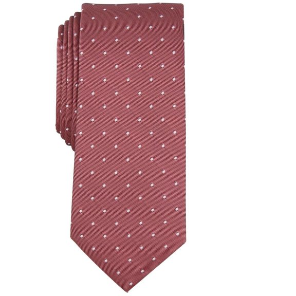 Alfani Men's Utopia Dot Tie Coral Pink One Size Necktie