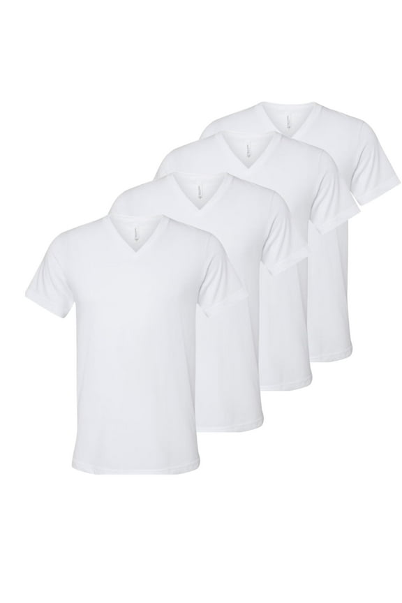 Men's Regular-Fit V-Neck Solid T-Shirts, Pack of 4, Created for Macy's