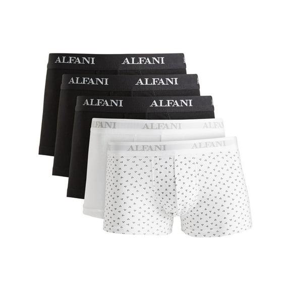 Alfani Men's 5 Pk. Moisture Wicking Underwear Trunks Black White Large