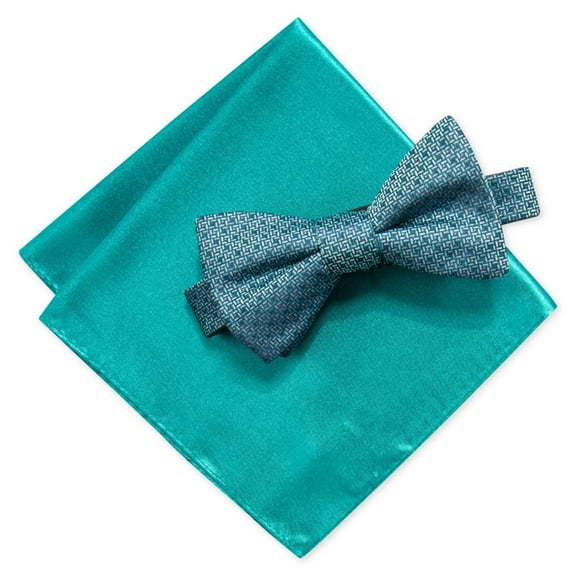 Alfani Mens Basketweave Neck Tie Set, Green, One Size