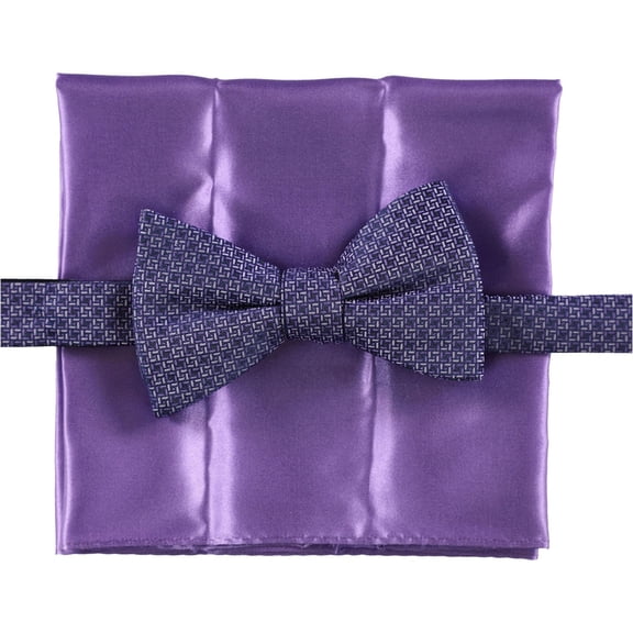 Alfani Mens Basketweave Neck Tie Set, Purple, One Size
