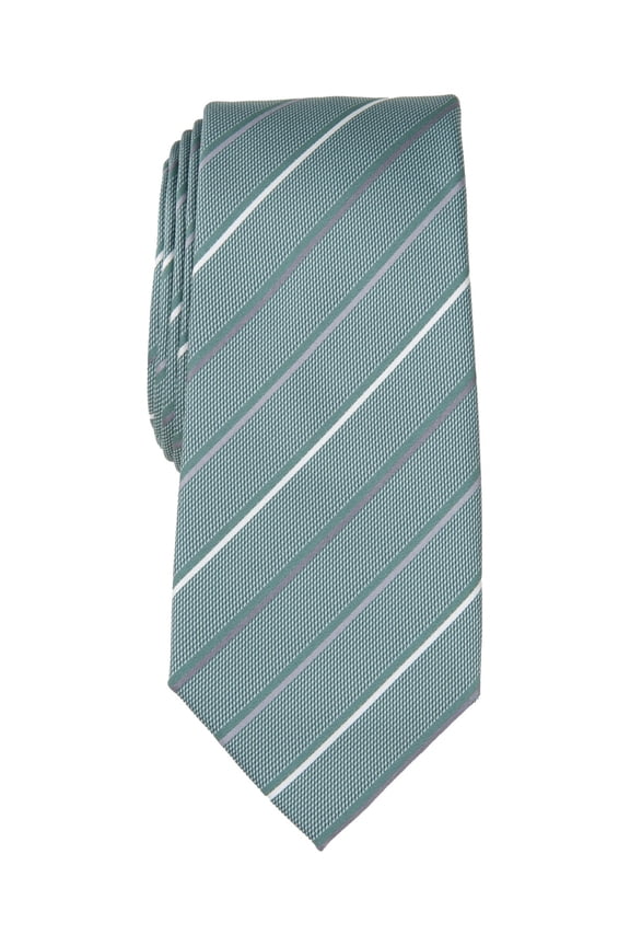 Mens Belwood Slim Stripe Neck Tie Green Hunter Green