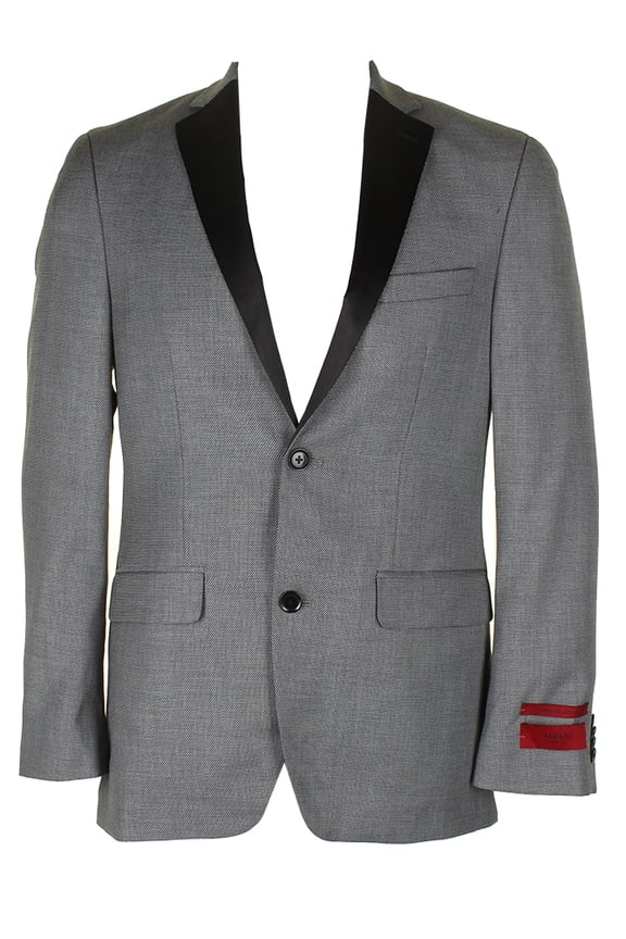 Mens Black White Slim-Fit Slim-Fit Single Breasted Notched Lapel Blazer