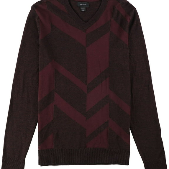 Alfani Mens Broken Chevron Pullover Sweater, Red, X-Large