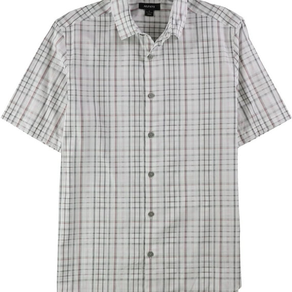 Alfani Mens Chilton Button Up Shirt, Pink, Small