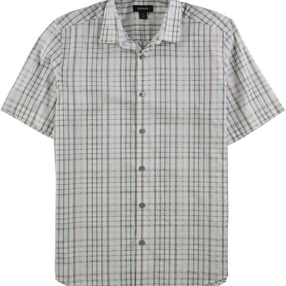 Alfani Mens Chilton Button Up Shirt, White, Small