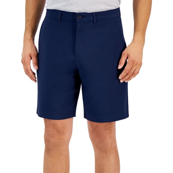 Alfani Mens Classic Casual Chino Shorts, Blue, 40
