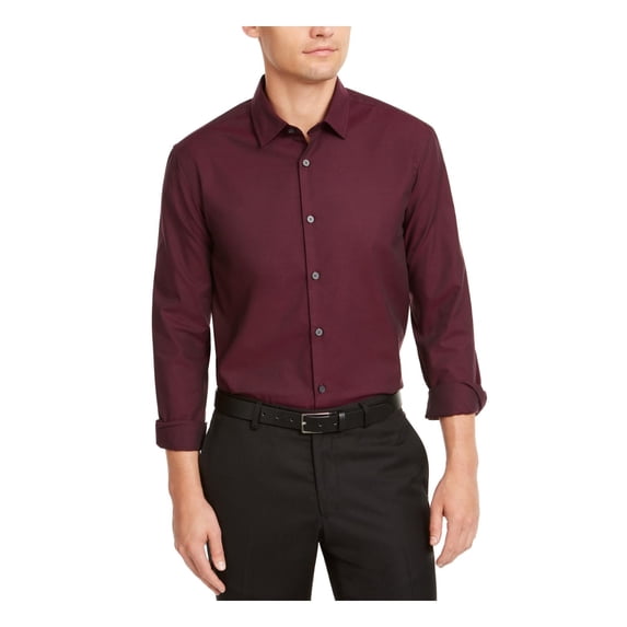 Alfani Mens Collared Stretch Button-Down Shirt