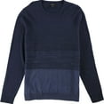 thumbnail image 1 of Alfani Mens Colorblock Knit Sweater, Blue, Small, 1 of 1