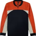 thumbnail image 1 of Alfani Mens Colorblocked Bomber Jacket, Orange, Small, 1 of 2