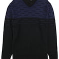 thumbnail image 1 of Alfani Mens Colorblocked Dash Pullover Sweater, Blue, XX-Large, 1 of 3