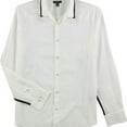 thumbnail image 1 of Alfani Mens Contrast Button Up Shirt, White, Large, 1 of 3
