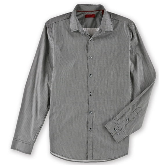 Alfani Mens Cotton Button Up Shirt, Black, Small